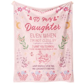 SECOGM Gifts for Daughter, Daughter Birthday Gifts from Mum Dad, Daughter Gifts, Christmas, Valentine's Day Daughter Blankets Gifts, Fluffy Daughter Blanket 60" x 50" (Pink)