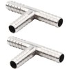 Beduan Stainless Steel 1/4" Hose Barb, 3 Way Tee T