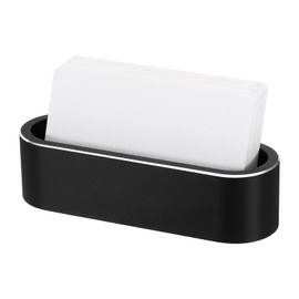 PATIKIL Business Card Holder for Desk, Metal Name Card Display Organizer Aluminum Alloy Desktop Card Stands for Office Desk Organization, Black