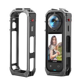 Holilo Legierung Utility Frame Cage Schutzrahmen für Insta360 X5 Schnellverschluss Halterung,Schutzhülle Käfig Erweiterung Gehäuse Erweiterungsrahmen für Insta360 X5