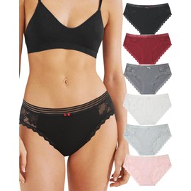 LEVAO Cotton Underwear Women's Bikini Panties Breathable Hipster Stretch Full Briefs Multipacks S-XL