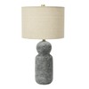 Creative Co-Op 14" Round Stoneware Desk Lamp, Dark Grey