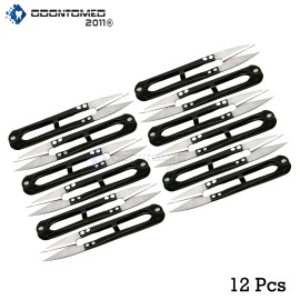 ODM 12 PCS. BLACK - METAL SEWING THREAD NIPPERS SNIPS TRIMMING SCISSORS