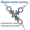 Three Way Cross-line Fishing Swivels T-shape Swivel Connector Barrel Swivels