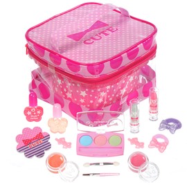 Cutie Heart Vinyl Vanity Makeup Bag