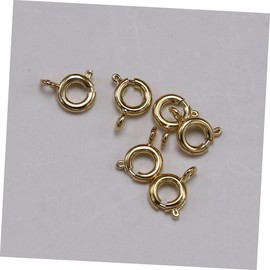 OSALADI 20pcs Golden Alloy Spring Ring Clasps for DIY Jewelry Making for Necklaces Bracelets Durable Connection Accessories for Craft Projects