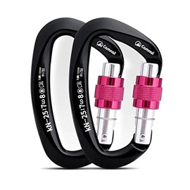 CAMNAL Heavy Duty Carabiner UIAA Certified Locking Carabiner 25KN (About 5620 lbs) Screw Lock Carabiner D Shape Carabiner Clip for Rock Climbing, Mountaineer, Aerial Work