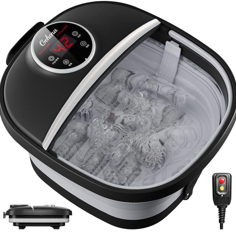 Bubble Foot Spa with Heat, Vibration, Red Light, 22 Rollers,
