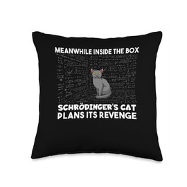 Schrödingers Cat Inside The Box Funny Physics Student Throw Pillow