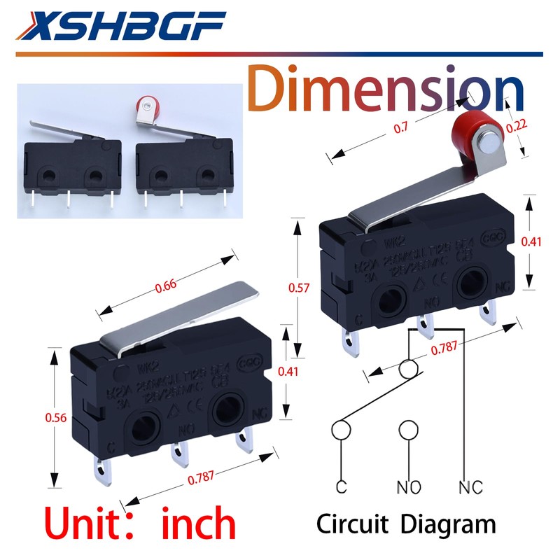 16Pcs Micro Limit Switch 125 250V AC 5A SPDT 1NO