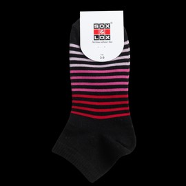 Sox & Lox Buy Sox & Lox Ladies Casual Thin Anklet Socks Black with Pink, Red Stripes (Size 3 - 9) Online | Chempro Chemists