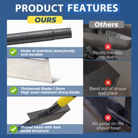 Floor Scraper Long Handle Heavy Duty, 60" Multifunctional Cleaning Shovel, Ice Scraper Stainless Steel Garden Tools Weed Scraper for Cleaning,Weeding,Scraping,Ice Remove,Landscaping,Yard