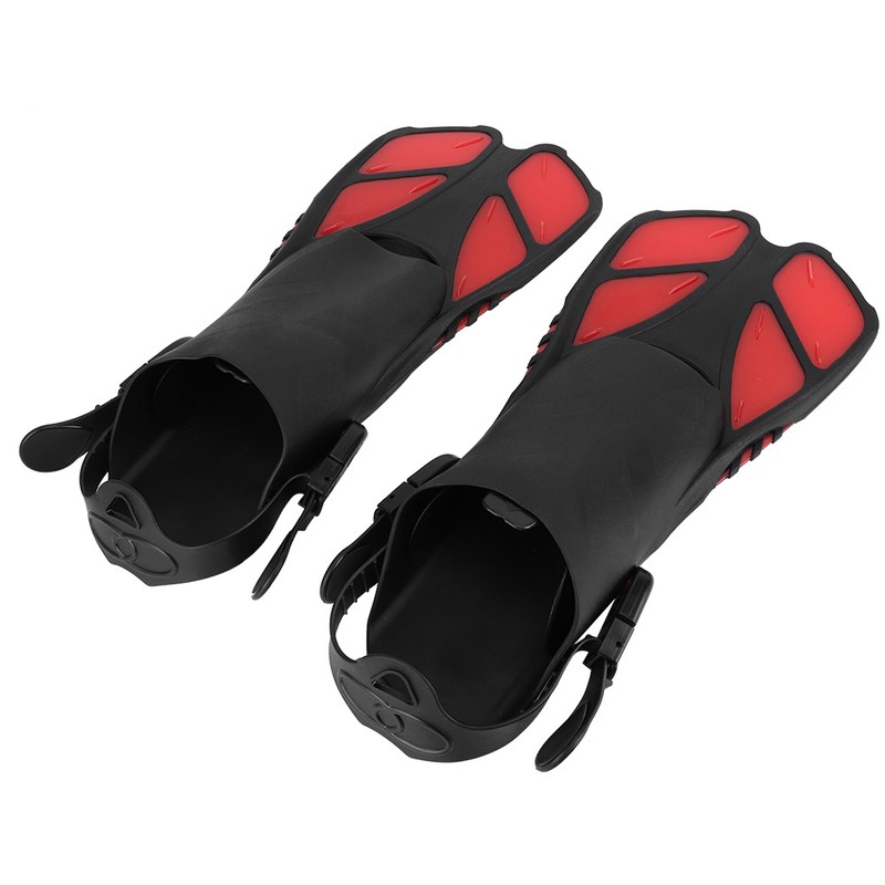 Adjustable Adult Diving Fins Comfortable Snorkeling Swimming Flippers Assistant EquipmentRed