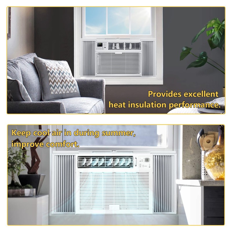 Powrocket Window AC Side Panel with Frame Set,Air Conditioner Accordion