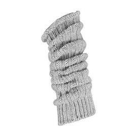 TippTexx 24 Cosy Leg Warmers Like Self-knitted Ones With Wool (Sheep And Alpaca), Leg Warmers, Also Over-The-Knee - Silver
