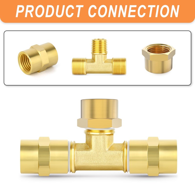 GASHER 1/2"NPT Brass Pipe Cap, NPT Female Thread Socket Pipe