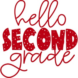 SEC Apparel Back to School Iron On Transfers Patches Decals Vinyl Applique for T Shirts Fabric Clothing Vol3 (Hello 2nd Grade)