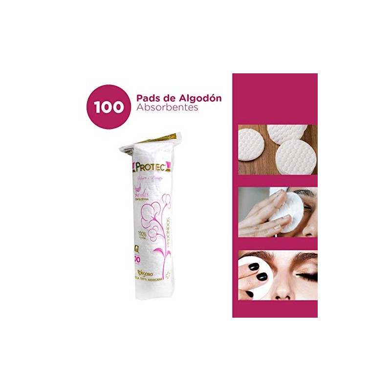 Protec Pads de Algodon Faciales 100 ud