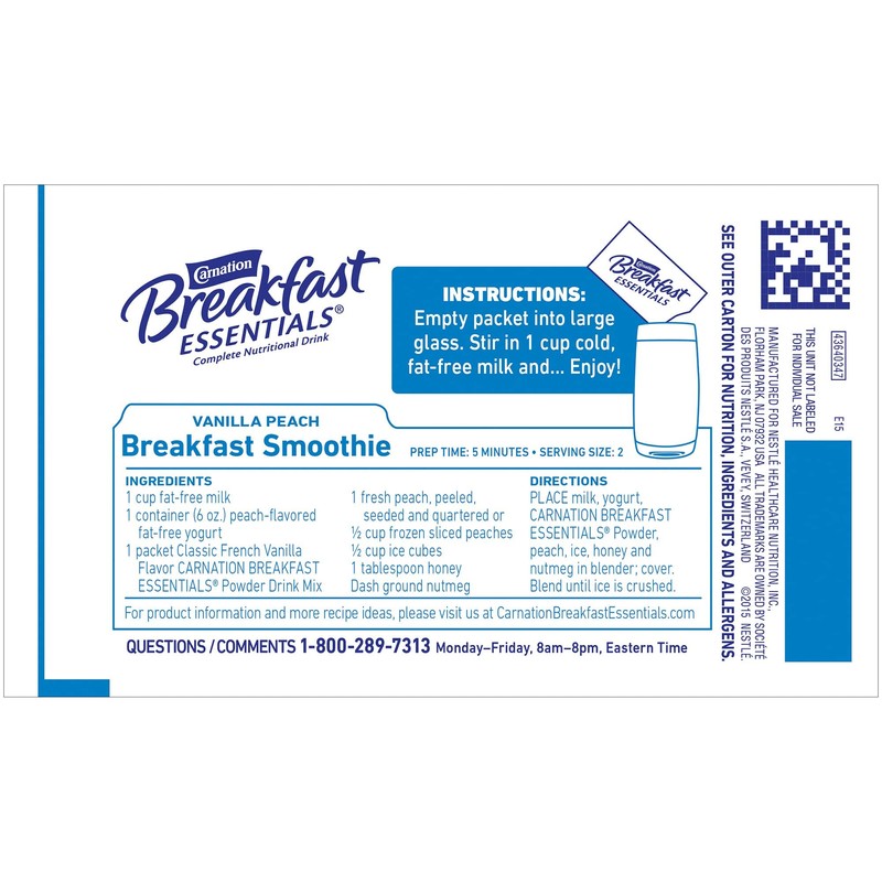 Carnation Breakfast Essentials Powder Drink Mix, Classic French Vanilla, 10