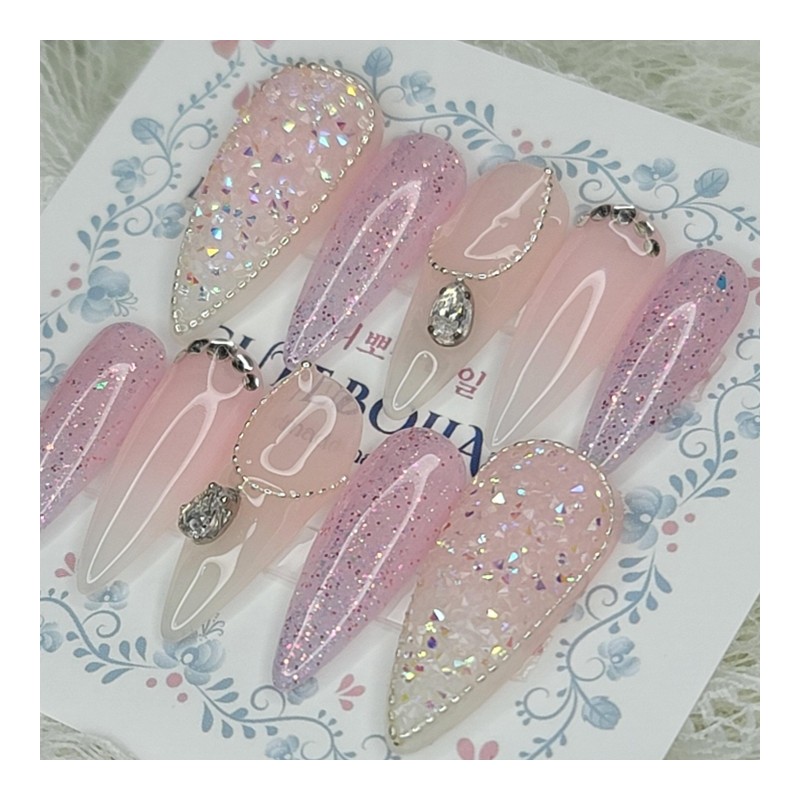Lavender Pixie Handmade Nail Tips - Lipstick / 라벤더 픽시