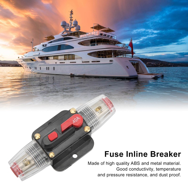 Circuit Breaker Audio Fuse Inline Holder Manual Reset 12V‑48V for