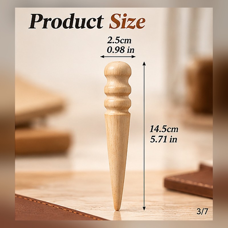 Wooden Leather Edge Burnisher – 14.5cm Grooved Slicker