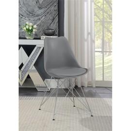 Coaster Home Furnishings Athena Upholstered Grey and Chrome (Set of 2) Side Chair (Model: 110262)