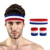 Sweatband Set Sports Headband Wristband Set for Working Out Exercise