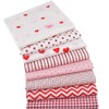 CraftsFabrics 8pcs/lot 40cmx50cm Red White Love Hearts Striped Gingham Valentine's