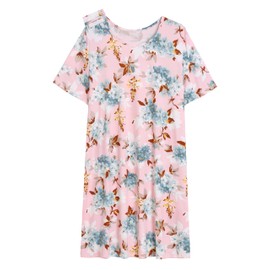 AVIIER Hospital Gowns for Women Open Back Adaptive Clothing Nightgowns Post Shoulder Surgery Dress Pink Floral XL