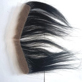 Choshim Men Forehead Hairline Toupee 100% Human Hair V-Shape Natural Hairline Replacement System Men’s Front Hairpieces Natural Black Color(0.59×7.09 Inch, Lace Base)