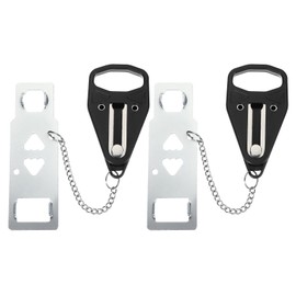 PATIKIL Hotel Door Lock, 2 Pack Heavy Duty Extra Lock for Additional Privacy and Safety Perfect for Traveling Hotel Home Apartment Single Hole, Black