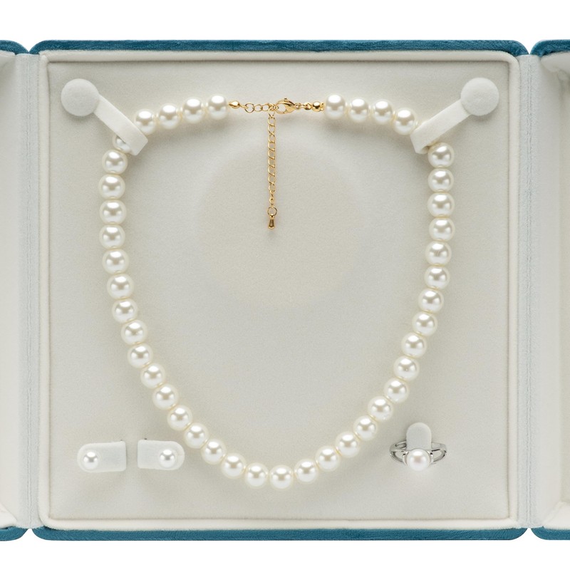 COWFEX Velvet Jewelry Set Box, Big Necklace and Ring Earring