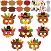 Shyyween 48 Sets Thanksgiving Paper Crafts Turkey Masks DIY Arts