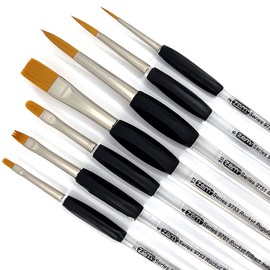 Rocket Gel Grip Acrylic Short Handle 7 Pcs Starter Artist Brush Set