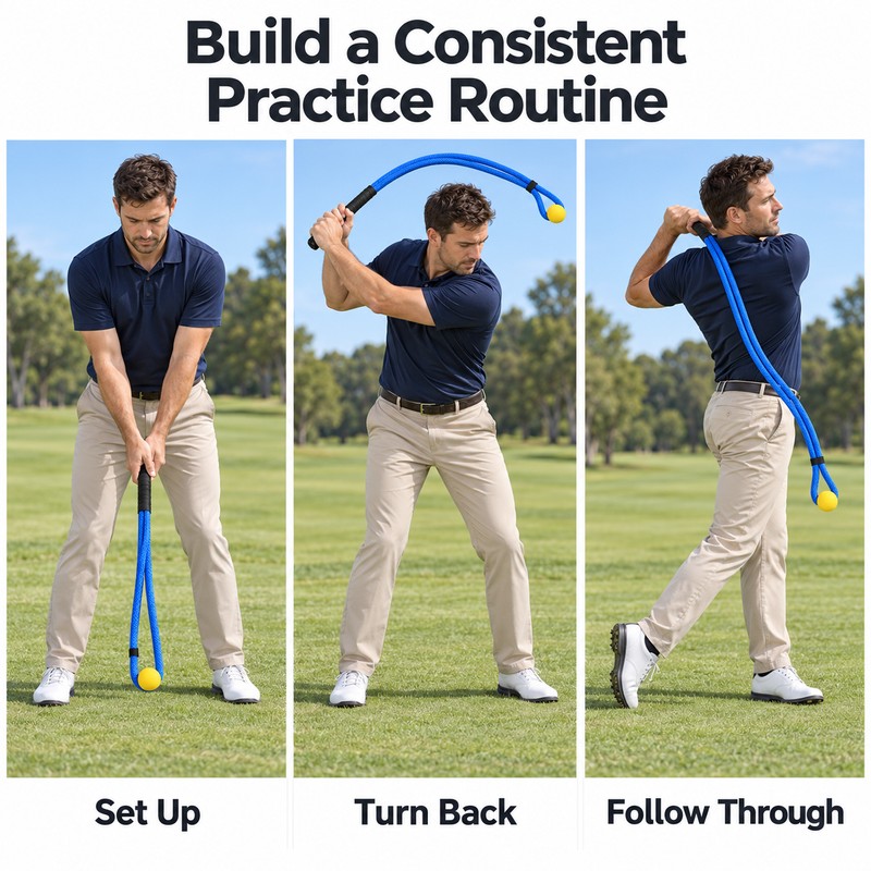 Golf Swing Rope Trainer for Beginners – Flexible Swing Tempo