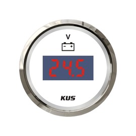 KUS Waterproof Digital Voltmeter Voltage Gauge 12V/24V 52MM(2") with Backlight