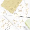Luggspa 80 Pcs Gold Dog Creative Metal Paper Clips -
