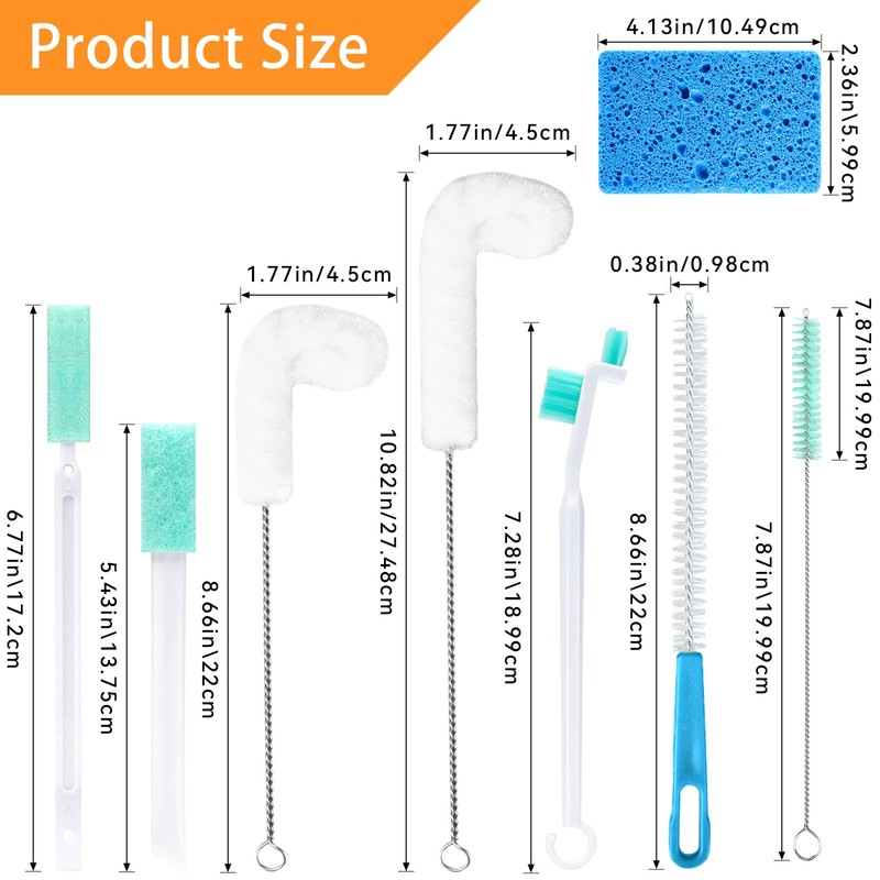 Ice Machine Cleaner Brush Sets,10 Pcs Ice Maker Cleaner Tools