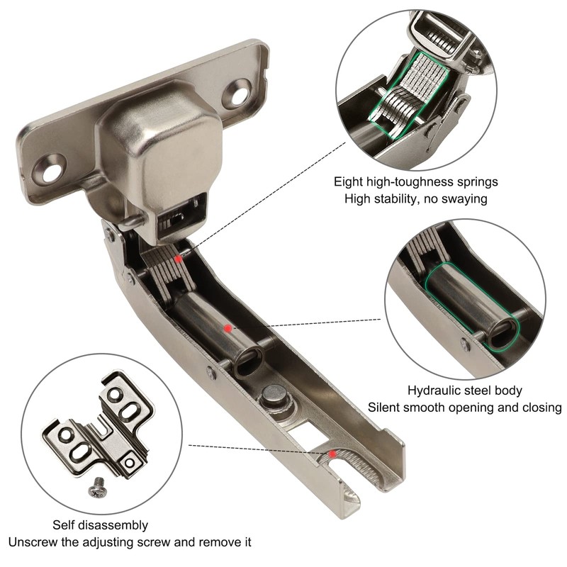 Cabinet Hinges, 2-Piece Lazy Susan Hinge Face Frame Plate 90