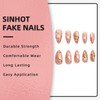 SINHOT Almond Press on Nails Medium Fake Nails Glossy Glue