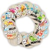 Dinosaur Baby Monthly Milestone Circles, Baby Months Wooden Disc Stuff
