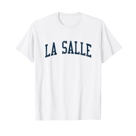 La Salle MN Vintage Athletic Sports JSN2 Navy Print T-Shirt