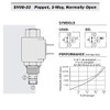 Hydraforce SV08-23-0-N-00 Solenoid Poppet Cartridge Valve, 2-Way, Normally Open, Rev