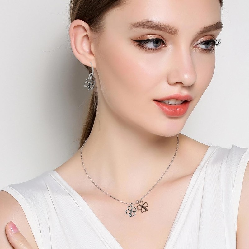 JEYORZY 60 Stück Vierblättriges Kleeblatt Anhänger Metall Kleeblatt Glücksbringer Kettenanhänger,