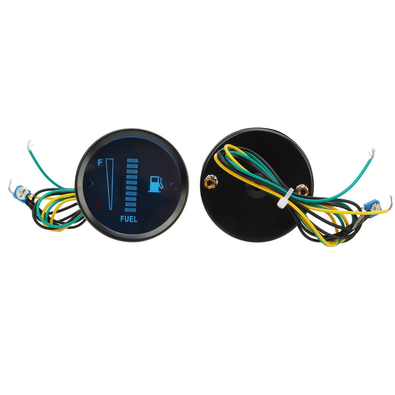 Motorcycle Fuel Level Gauge 52mm Housing Diameter LED Light Display