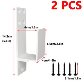Antrader 2x4 Door Barricade Brackets Heavy Duty, 2PCS Door Bar Holder Brackets Door Metal Bar Bracket for 2X4 Lumber, White