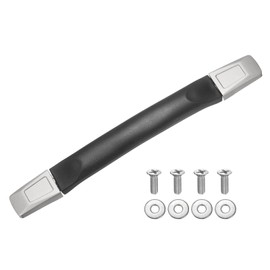 PATIKIL 7.88 Inches Luggage Handle Replacement, Plastic Pull Handle Grip with Washers and Screws for Luggage Toolbox Storage Box Case Repair - 9Pcs (Black)