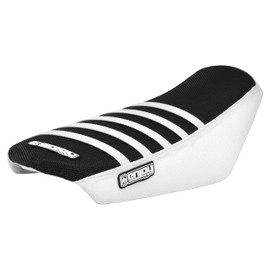 Enjoy Mfg Ribbed Seat Cover - Compatible Fit for Talaria Sting E-Bike Electric Motorcycle #362 (White & Black w/White Ribs)