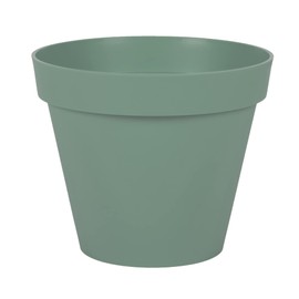 EDA - Round Tuscany Flower Pot Diameter 25 cm - Volume 6 L - Diameter 25 x H 21 cm - Laurel Green